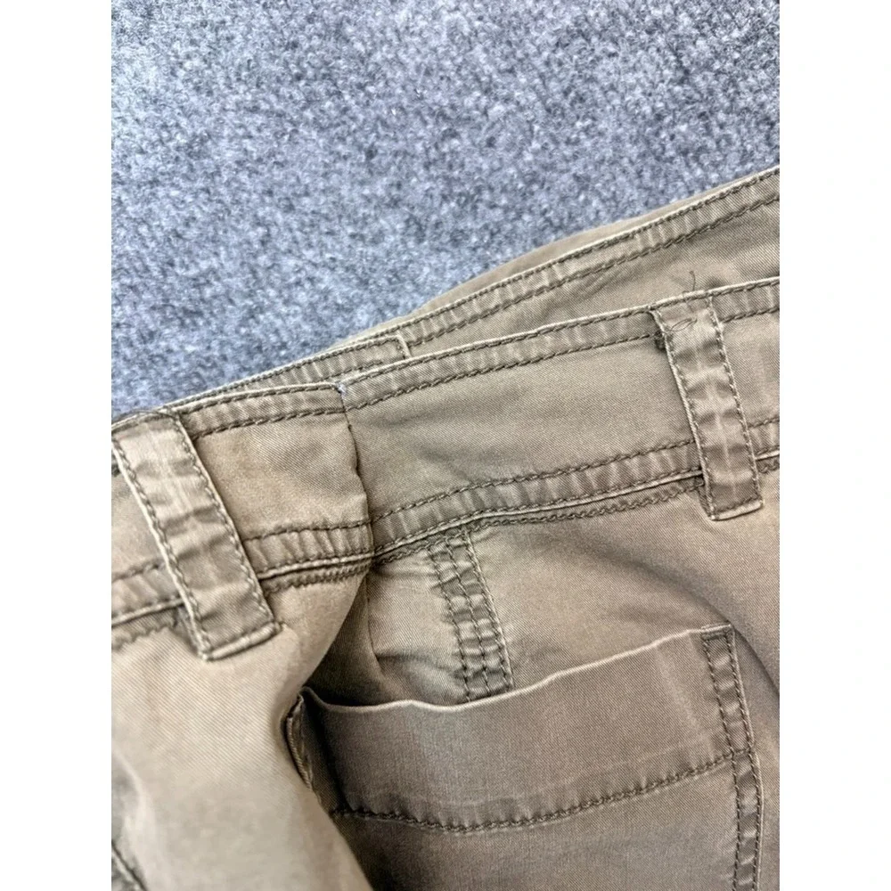 Eileen Fisher Cropped Green High Rise Capri Pants Drawstring Hem Pockets Size 12